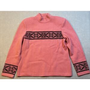 St. John Sweater Womens Petite Small Pink Zip Spring Mock Wool‎ Blend Knit USA